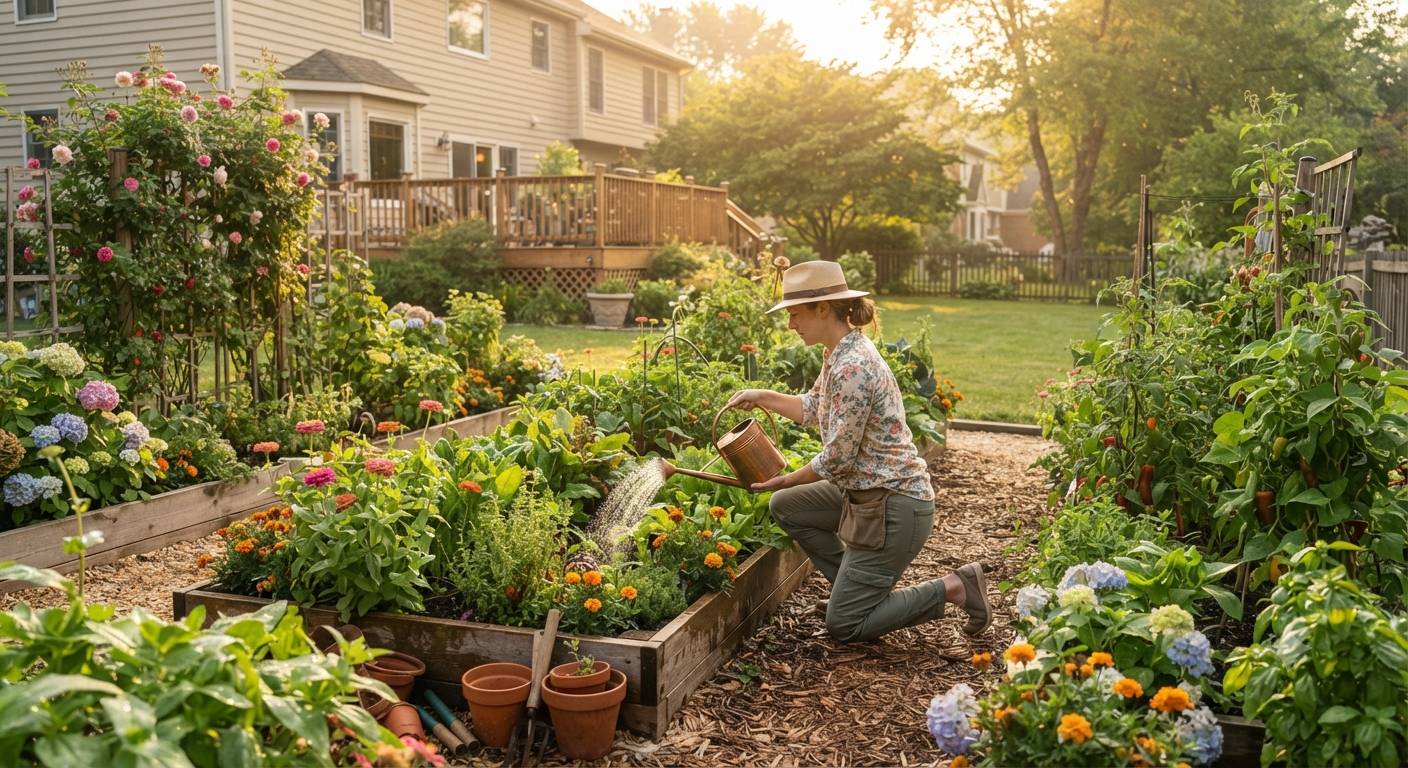 Natural gardening tips for beginners using healthy plants and organic pest control.
